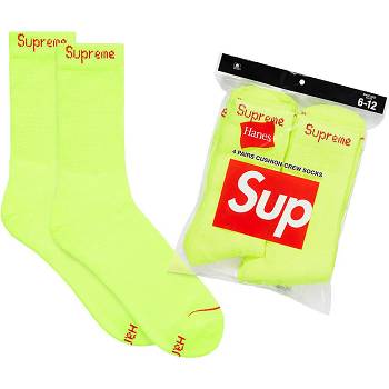 Supreme Hanes® Crew Socks (4 Pack) Sukat Vihreä | FI103DN