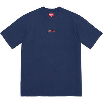 Supreme Oval Logo S/S Top Neulepuserot Laivastonsininen | FI338FM