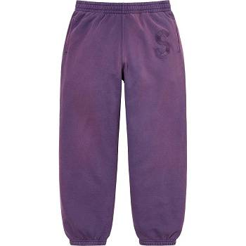 Supreme Overdyed S Logo Sweatpant Housut Violetit | FI401NB