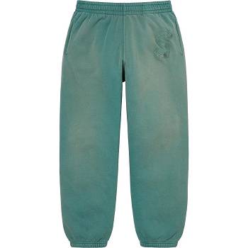 Supreme Overdyed S Logo Sweatpant Housut Aqua | FI404WY