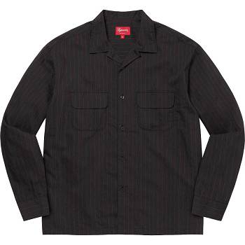 Supreme Pinstripe Linen Paidat Mustat | FI374BC