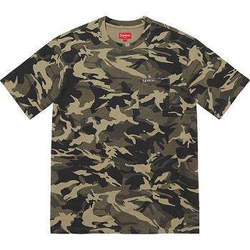 Supreme S/S Pocket Tee Neulepuserot Oliivinvihreä Camo | FI323NB