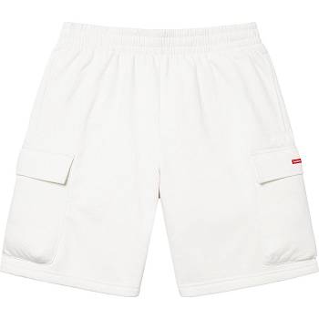 Supreme Small Box Baggy Cargo Sweat Shortsit Valkoinen | FI368KI